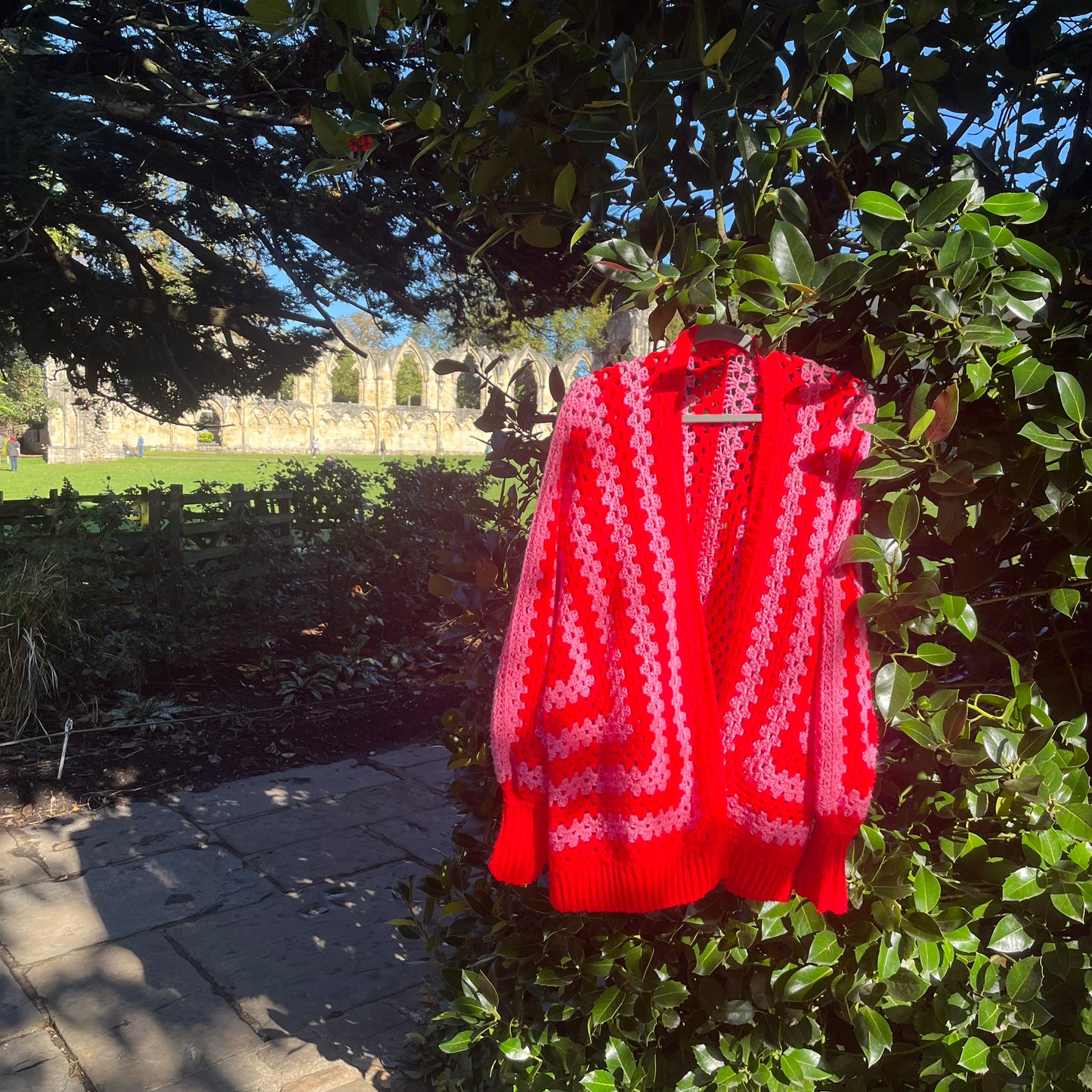 Higgledy Hexagon Cardigan Pattern - UK Terms