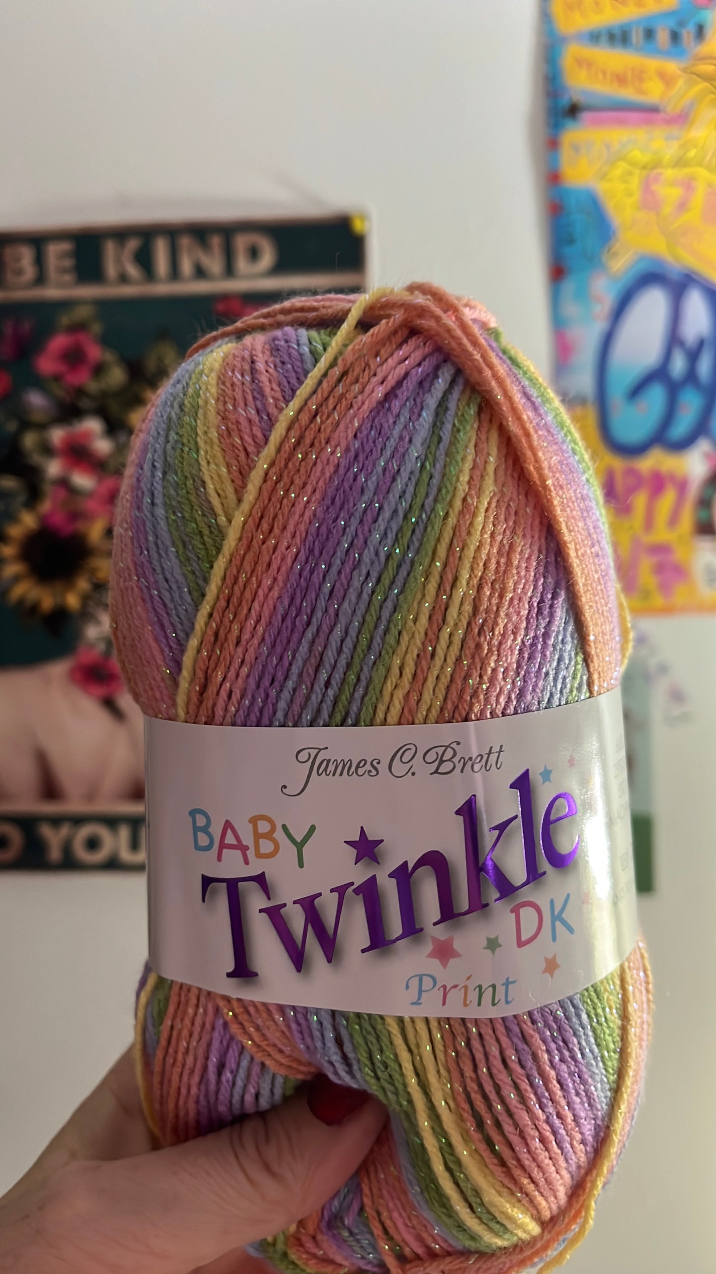 Baby Twinkle DK Prints James C Brett glitter yarn crochet / knitting