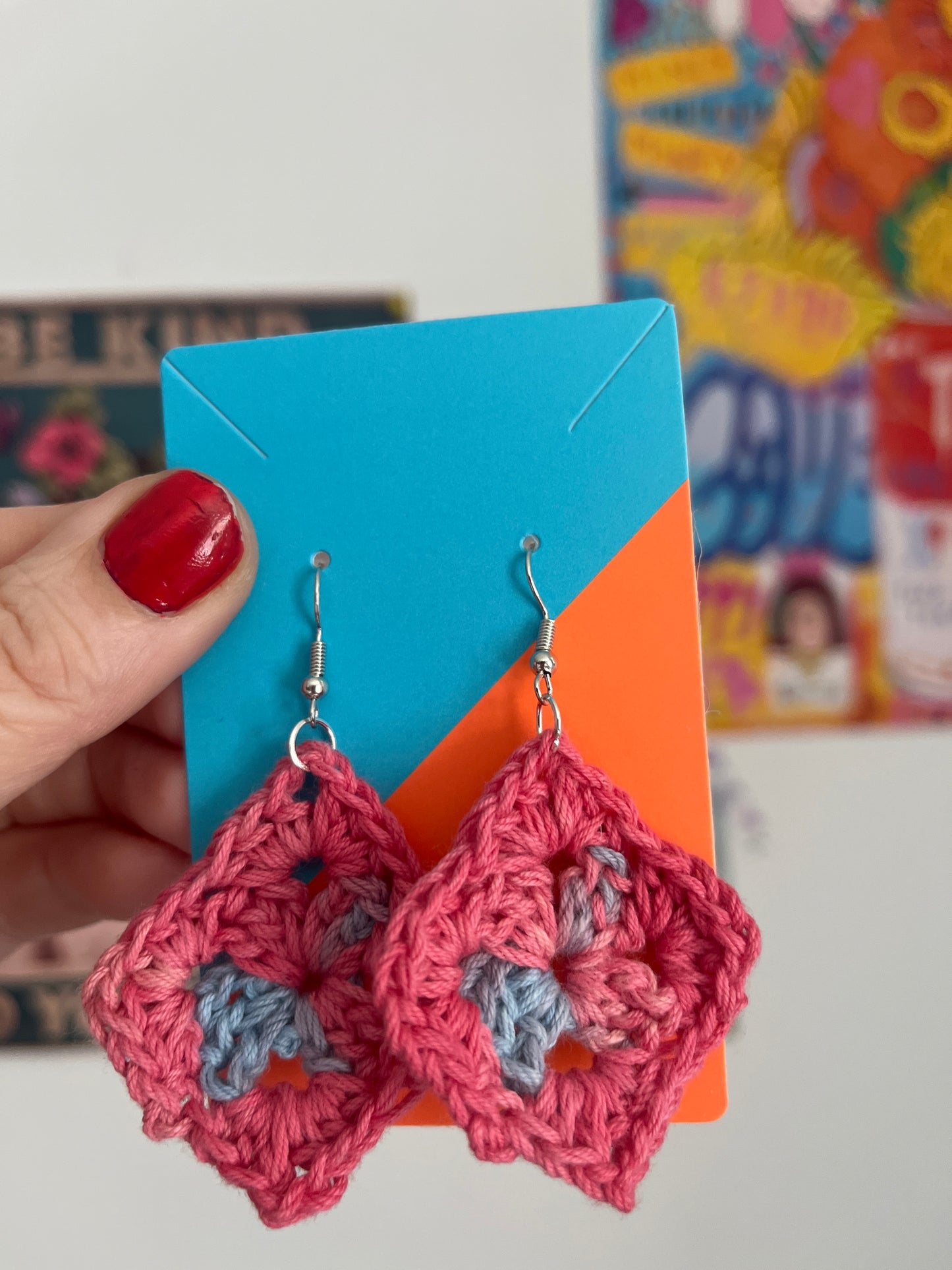 Handmade Crochet Earrings – Stainless Steel Hooks