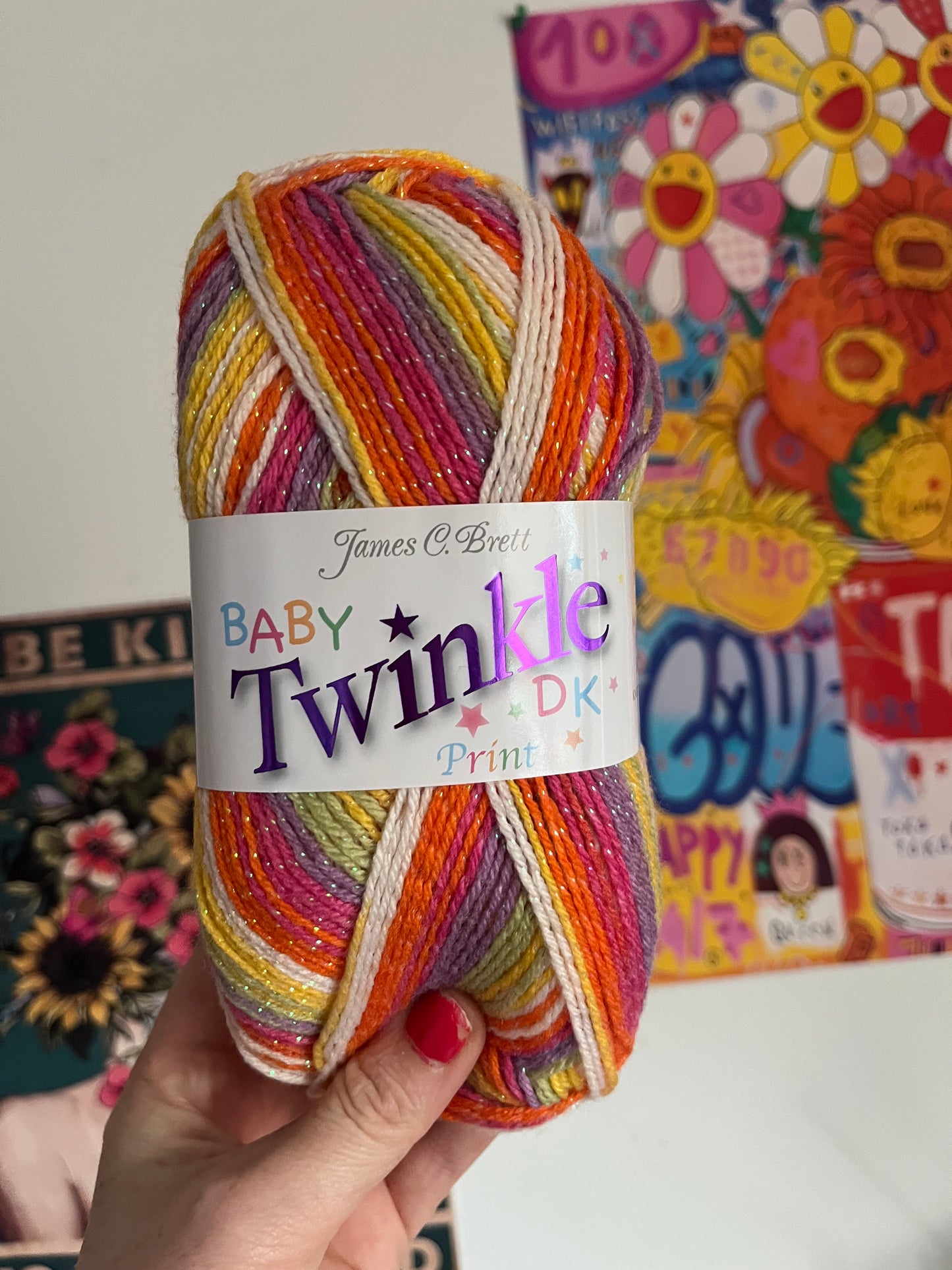 Baby Twinkle DK Prints James C Brett glitter yarn  crochet / knitting
