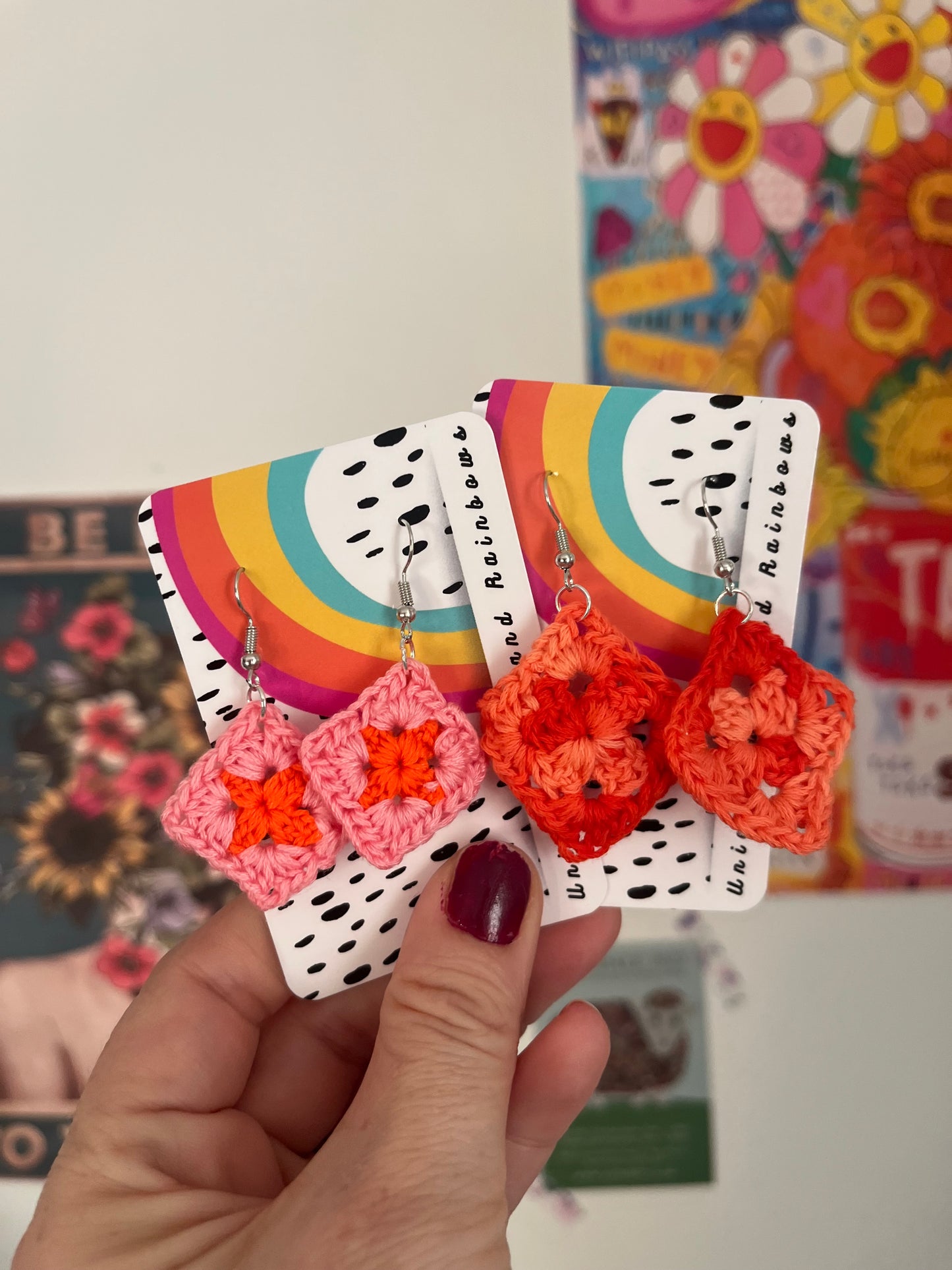 Handmade Crochet Earrings – Stainless Steel Hooks