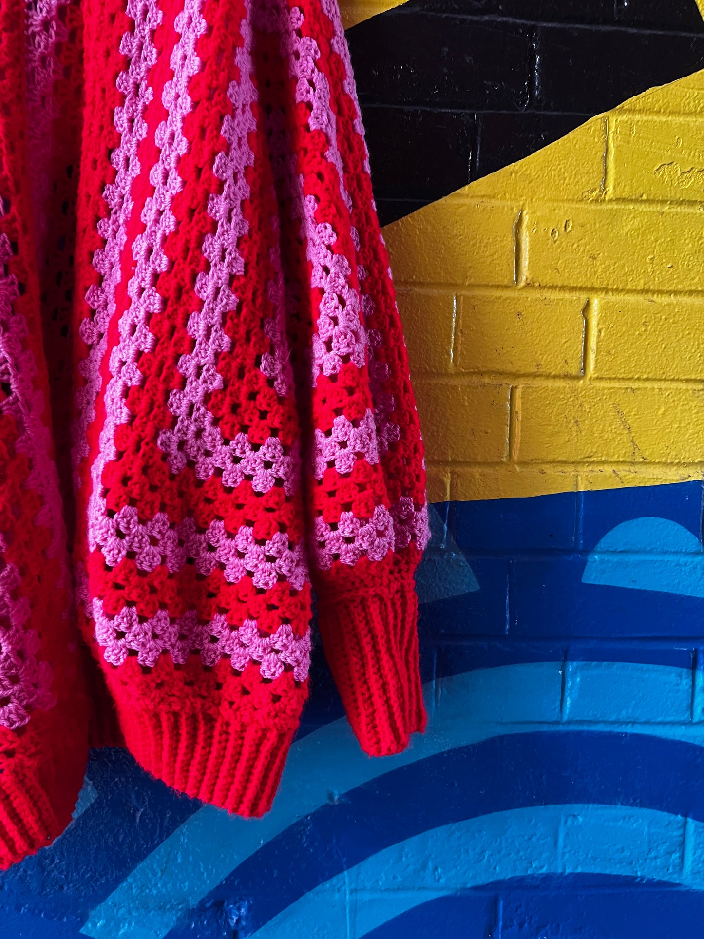 Higgledy Hexagon Cardigan Pattern - UK Terms