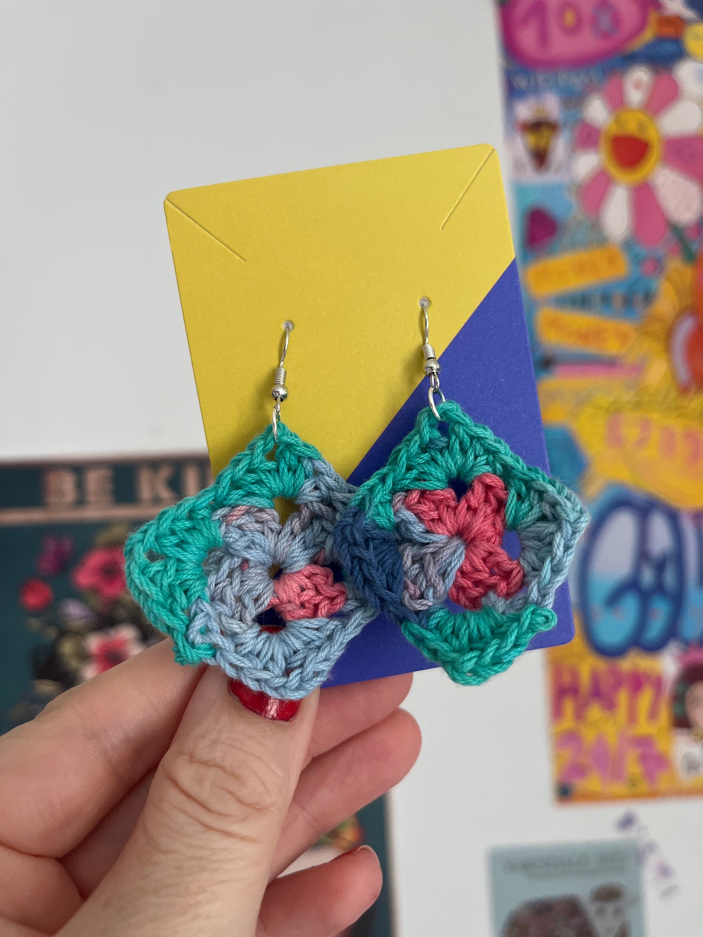 Handmade Crochet Earrings – Stainless Steel Hooks