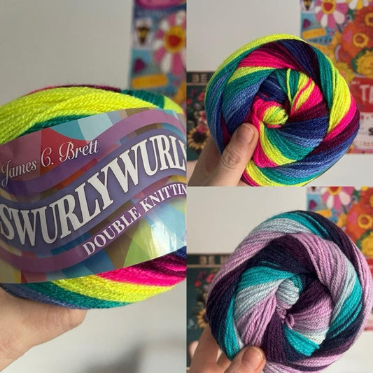 SwurlyWurly DK Yarn  200g Variegated Yarn